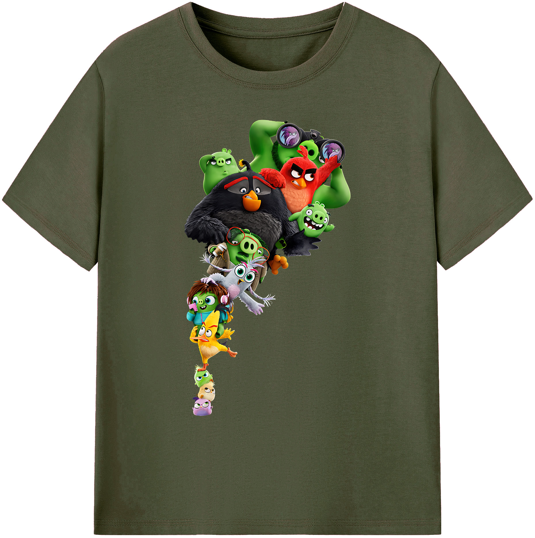 （画像用） Angry Birds アングリーバード 綿100％ メンズ半袖Tシャツ｜肌触りやわらか＆通気性